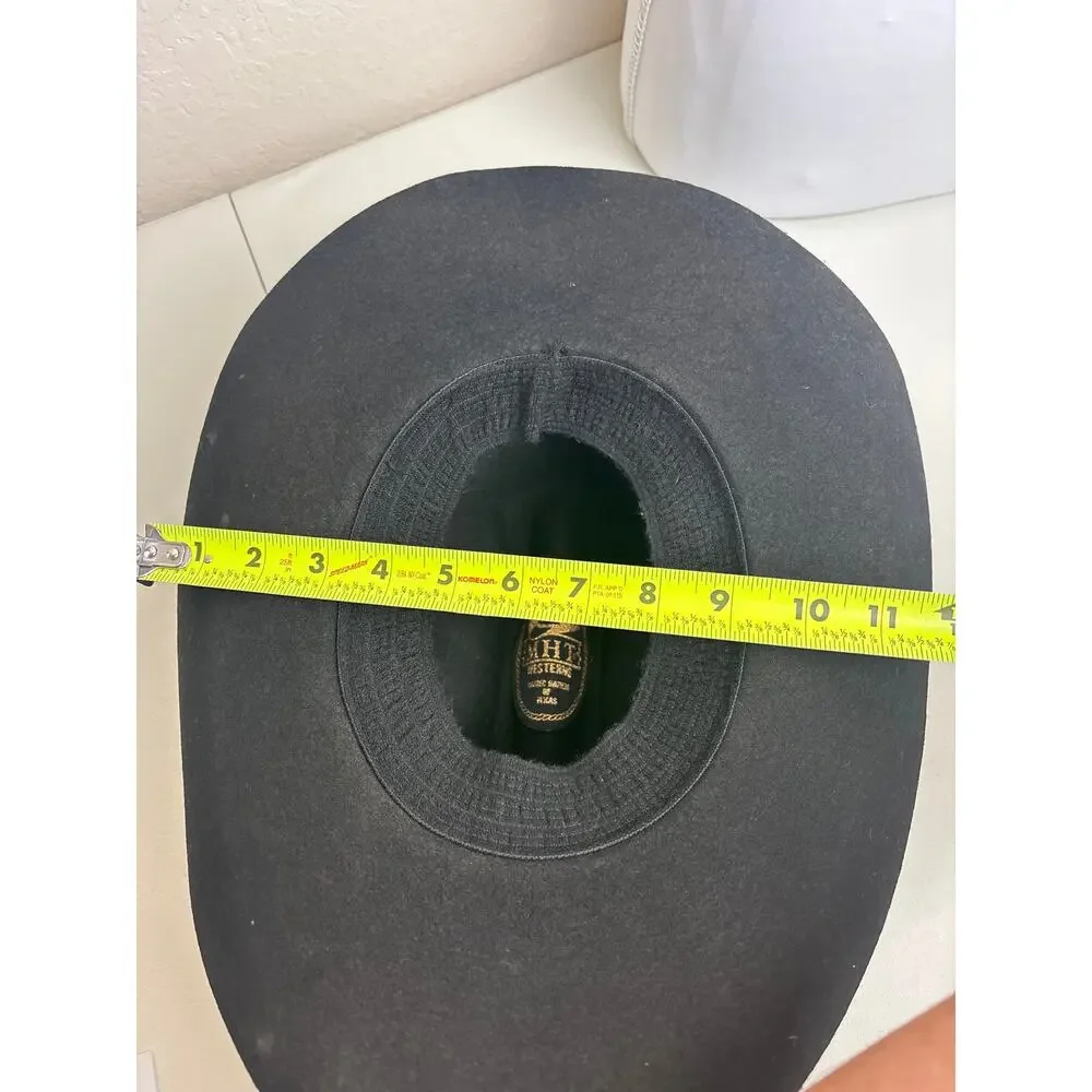 MHT Western Black Felt Cowboy Hat Master Hatters of Texas Wide Brim USA
